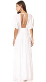 Piana V Neck Maxi Dress, White, L