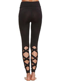 Sweatyrocks Cutout Leggings Skinny Yoga Pants Runing Jogger Active Tight #2Black M