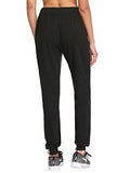 Sweatyrocks Pants Colorblcok Casual Tie Waist Yoga Jogger Pants Small Dark GrayBlack