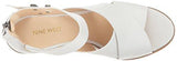 Nine West S Yannah Wedge Sandal White Leather 95 M Us
