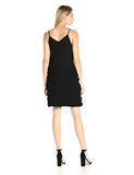 Ruffle Midi Slip Dress, Black, L