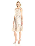 Jessica Howard Midi Fit And Flare Dress With Tie Sash, Gold, 8