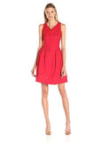 Taylor Dresses Rose Jacquard Floral Fit And Flare Dress, Red, 2
