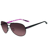 Feedback Oo407913 Aviator Sunglasses, Polished Black, 59 Mm
