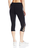 Recreation Zig Zag Strapped Solid MidLength Legging, Black, XSmall
