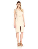 Maggy London Stretch Linen Sheath With Belt, Natural, 14
