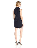 Shift Dress With Beaded Collar, Navy, 12