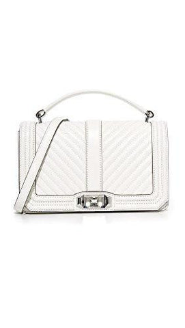 Chevron Quilted Cross Body Bag, Optic White, One Size