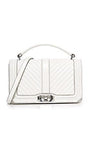 Chevron Quilted Cross Body Bag, Optic White, One Size