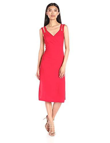 Strap Detail Column Dress Cardinal Feather 4