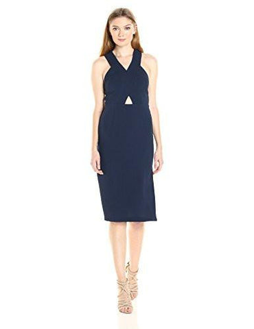 Cross Front Midi Dress Dark Navy 6