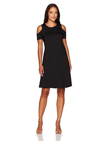 Ellen Tracy Open Shoulder Dress, El/Black, Petite Large