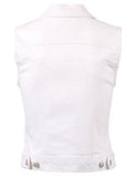 Basic Solid Denim Vest1Xwhite