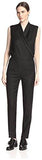 Mm6 S32Fp0040963 Surplice Jumpsuit Black 40 It6 Us