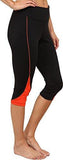 Motion Tight Capri Athletic Pants Black Cherry Tomato M