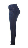 Elastic Waist Stretch Budd Lifting Pullon Skinny Denim Jeans Navy Lxl