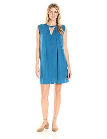 James & Erin Sleeveless Trapeze Shift Aegean Sea Medium