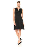 ALine Dress With Keyhole, Black, 16