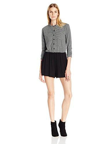 Bcbgeneration Pocket Front Romper Black Heather Grey Medium