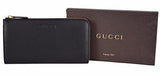 Black Calf Leather Logo Zip Around Wallet