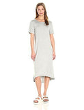 Gray Cuffed Tee Shirt Dress Heather Grey Large
