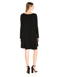 Embroidered Maggie Trapeze Dress, Black/Gray, L