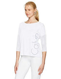 Calvin Klein Performance Hi Low Dolman 34 Sleeve Logo Tee Sugar S