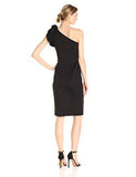 Eliza J One Shoulder Flower Detail Dress, Black, 14