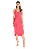 Fauxwrap Midi Dress Bright Coral Medium