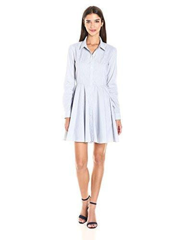 Long Sleeve Shirt Dress Dark Navy Combo 4