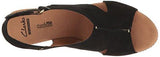 Clarks Helio Float Wedge Sandal Black Nubuck 8 M Us