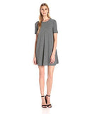 Aline Stripe Yoke Dress Black Heather Grey Small