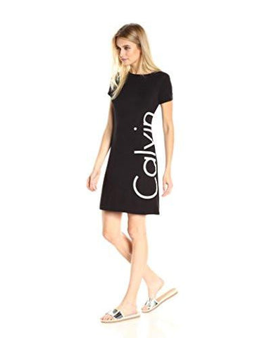 Shortsleeve Logo Tshirt Dress Blackwhite L