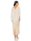 Jessica Howard Petite Long Sleeveless Capelet Sheath Dress, Champagne, 14P