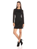 Trina Abilene Perforated Geo Scuba Long Sleeve Dress Black 8