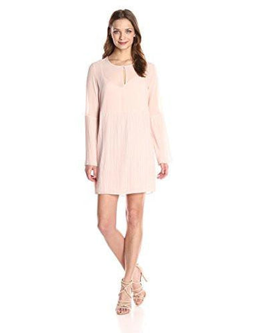 Long Sleeve Pleated Dress Rose Smoke Xs