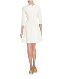 Taylor Jacquard FitAndFlare Dress 8, Winter White