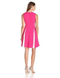 Stretch Crepe Dress With Insets, Azalea/Ivory, 4
