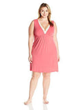 Plus Size Chemise With Lace Neckline Salmon 2X