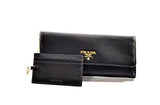 Prada Vitello Move Long Flap Wallet 1Mh132 Nero Black