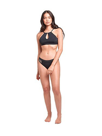 Coral Keyhole Swim Top Black Xs Swimwear Bikini Black
