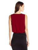 Banded Neck Surplus Top Wine Red Small