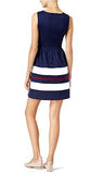 Striped Fit And Flare Dress Medium, Blue Notte Combo