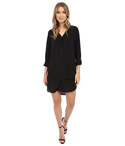 Calvin Klein Jeans Solid Shirtdress Black Dress