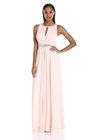 Keyhole Neck Gown, Peach, 12