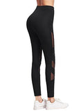 Sweatyrocks Mesh Stretchy Leggings Sports Workout Yoga Active Tights Black S