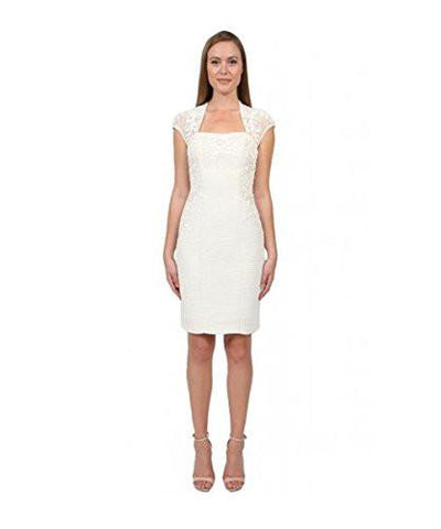 Bolero Sheath Cocktail Dress N4162 8, Ivory