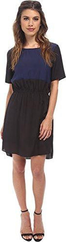 Contrast Front Dress Black Large