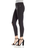 Hudson Jeans Nico Midrise Ankle Skinny With Raw Hem, Blackened Charcoal, 25