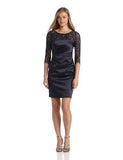 3/4 Sleeve Sheath Dress, Navy, 12